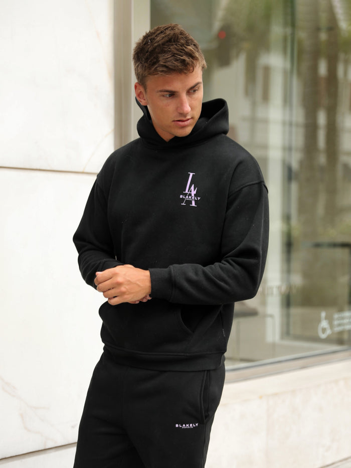 Sports Club Relaxed Hoodie - Black