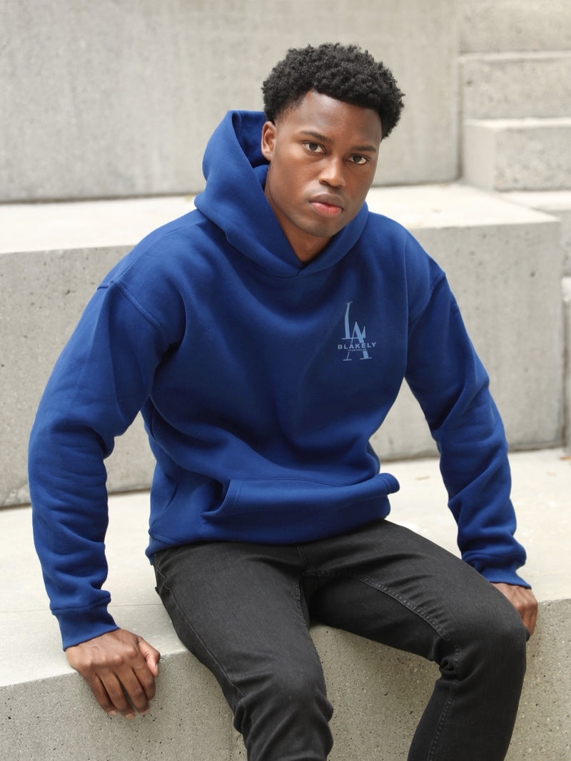 Sports Club Relaxed Hoodie - Vintage Blue