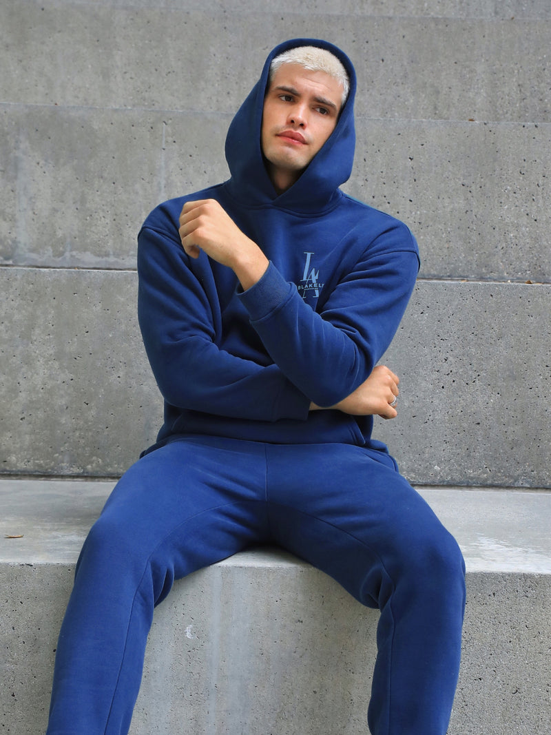 Sports Club Relaxed Hoodie - Vintage Blue