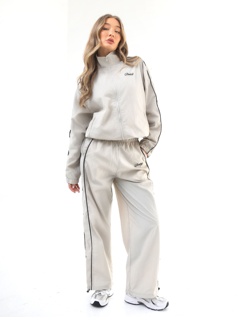 Off Duty Full Zip Jacket & Parachute Trousers Set - Light Taupe
