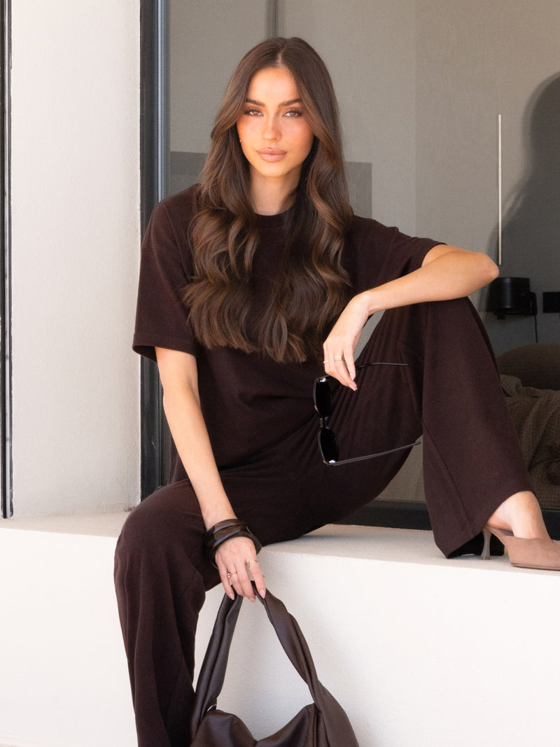 Nellie Oversized T-Shirt - Dunkelbraun