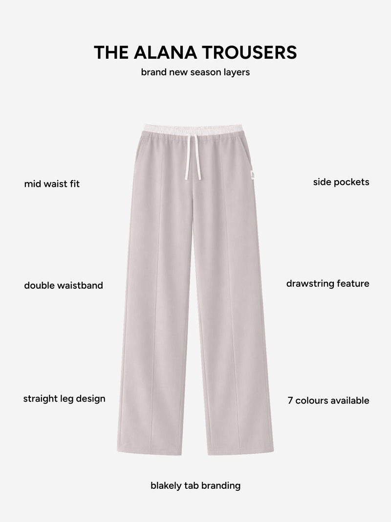Alana Double Waist Trousers - Pebble