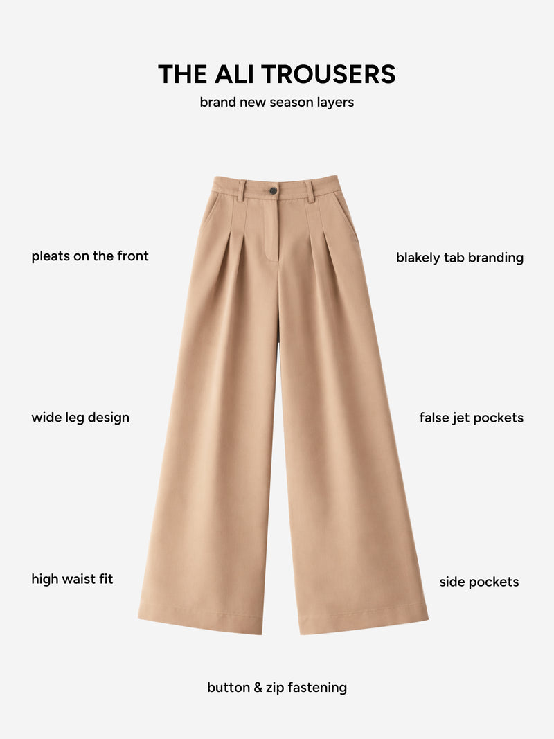 Ali Pleated Trousers - Bräunen