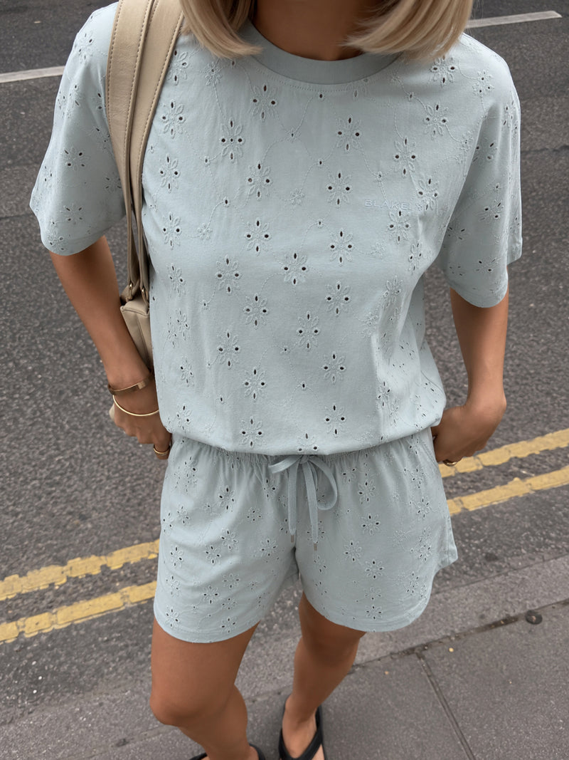 Amina Wide Leg Shorts - Salbei