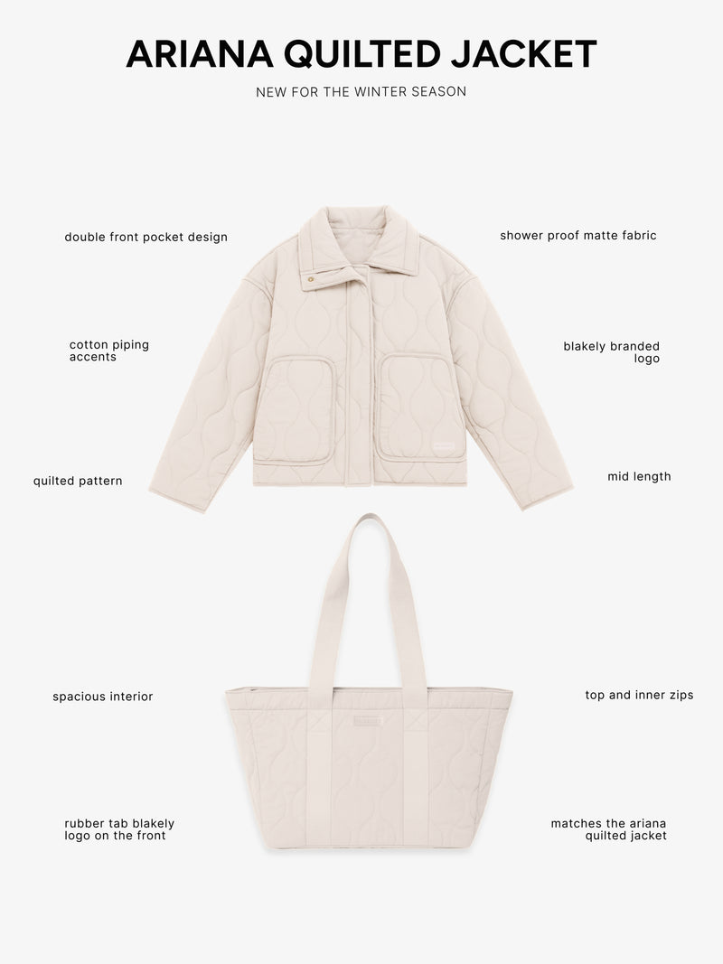 Quilted Tote Bag - Chalk