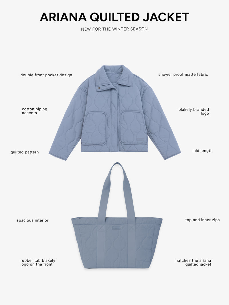 Ariana Quilted Jacket - Dusty Blue