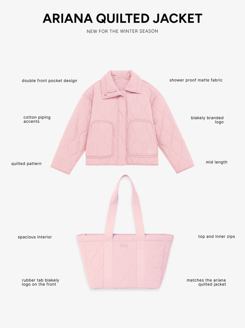 Quilted Tote Bag - Soft Pink