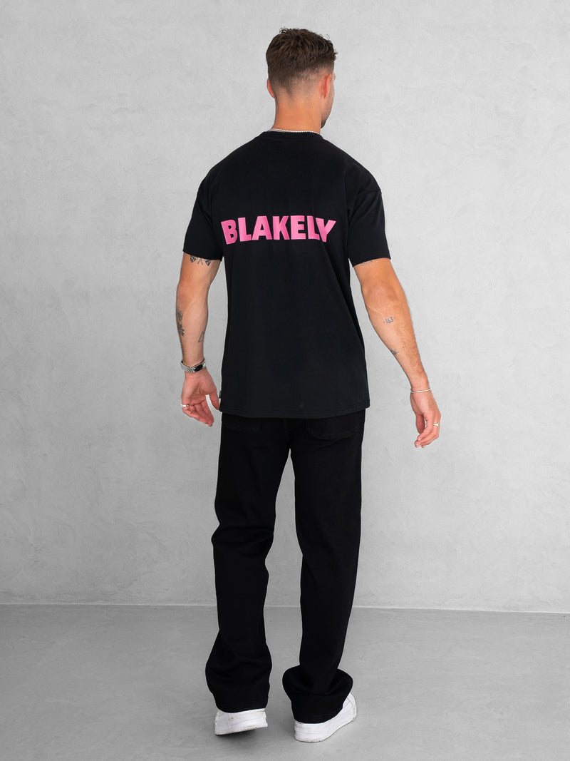 Arlo Relaxed T-Shirt - Black & Pink