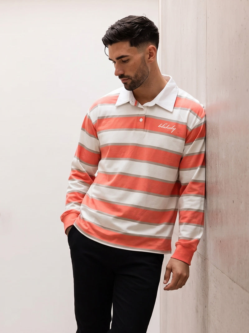 Stanley Stripe Rugby Shirt - Orangenmischung
