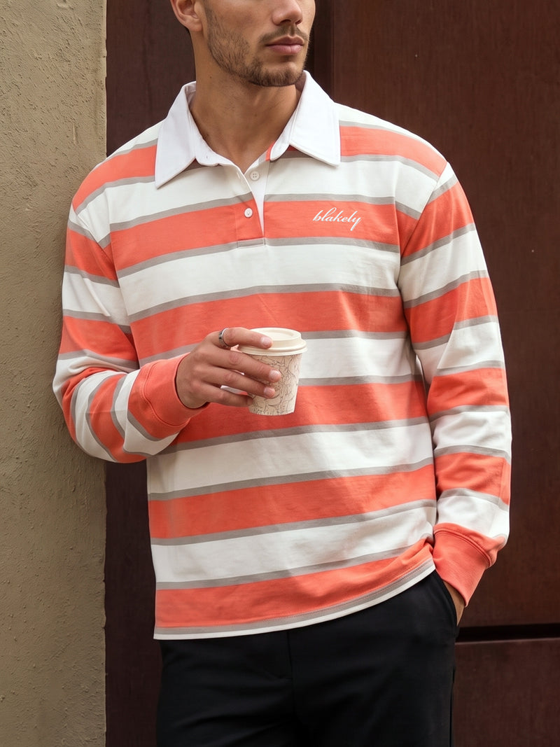Stanley Stripe Rugby Shirt - Orangenmischung