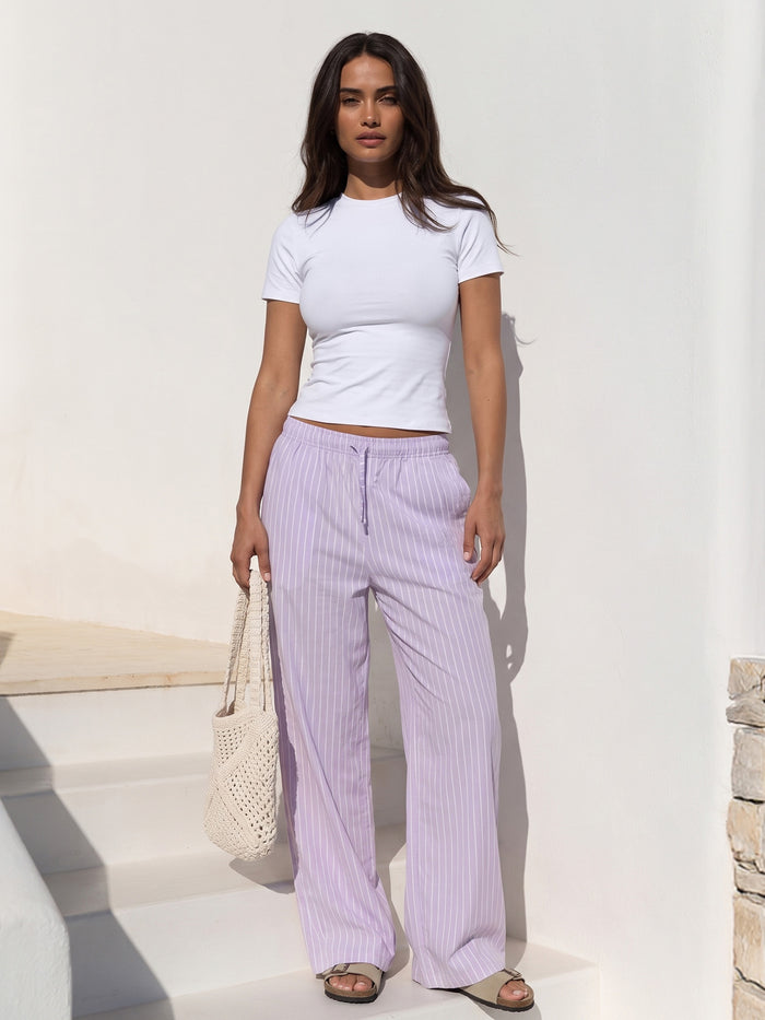 Elodie Stripe Trousers - Violette