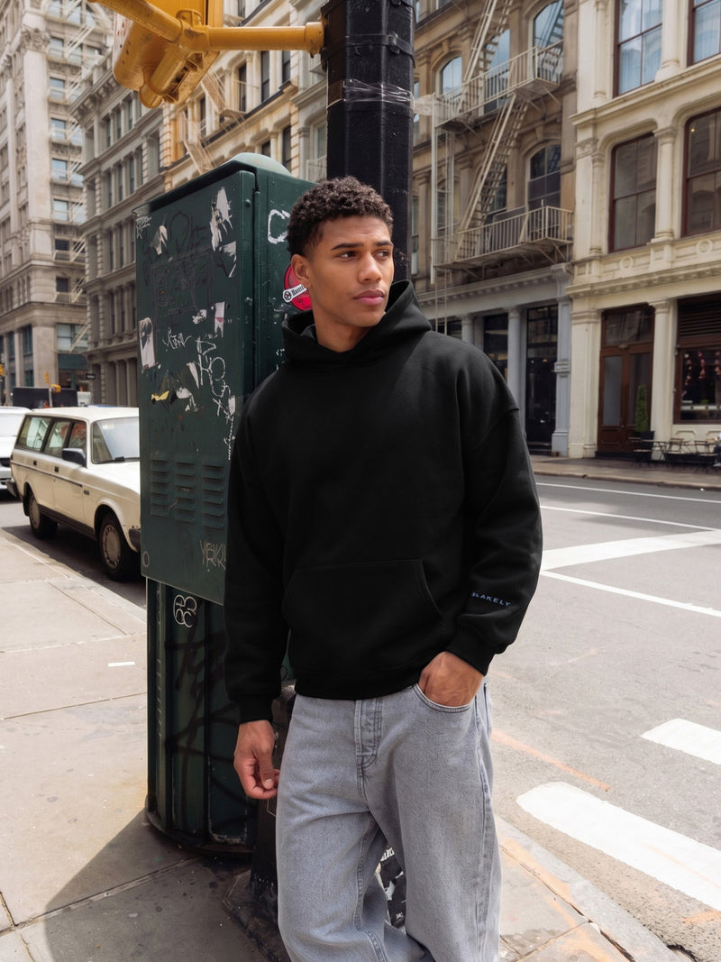 Members Idris Oversized Hoodie - Noire & Bleue
