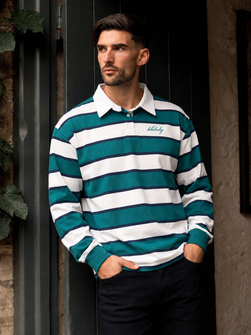 Stanley Stripe Rugby Shirt - Grüne Mischung