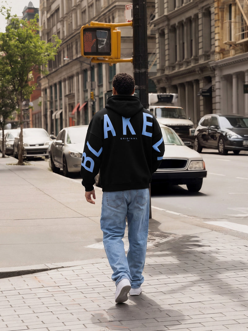 Members Idris Oversized Hoodie - Noire & Bleue