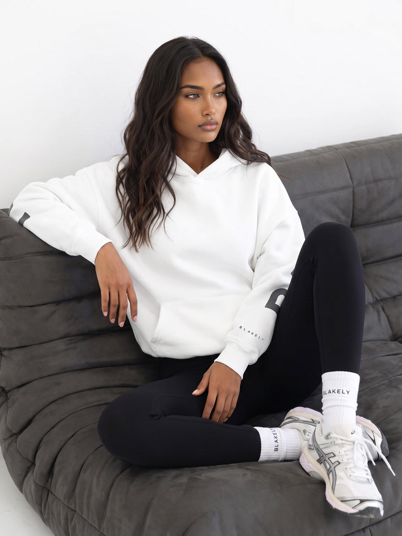 Isabel Oversized Hoodie - Flat White & Graphite