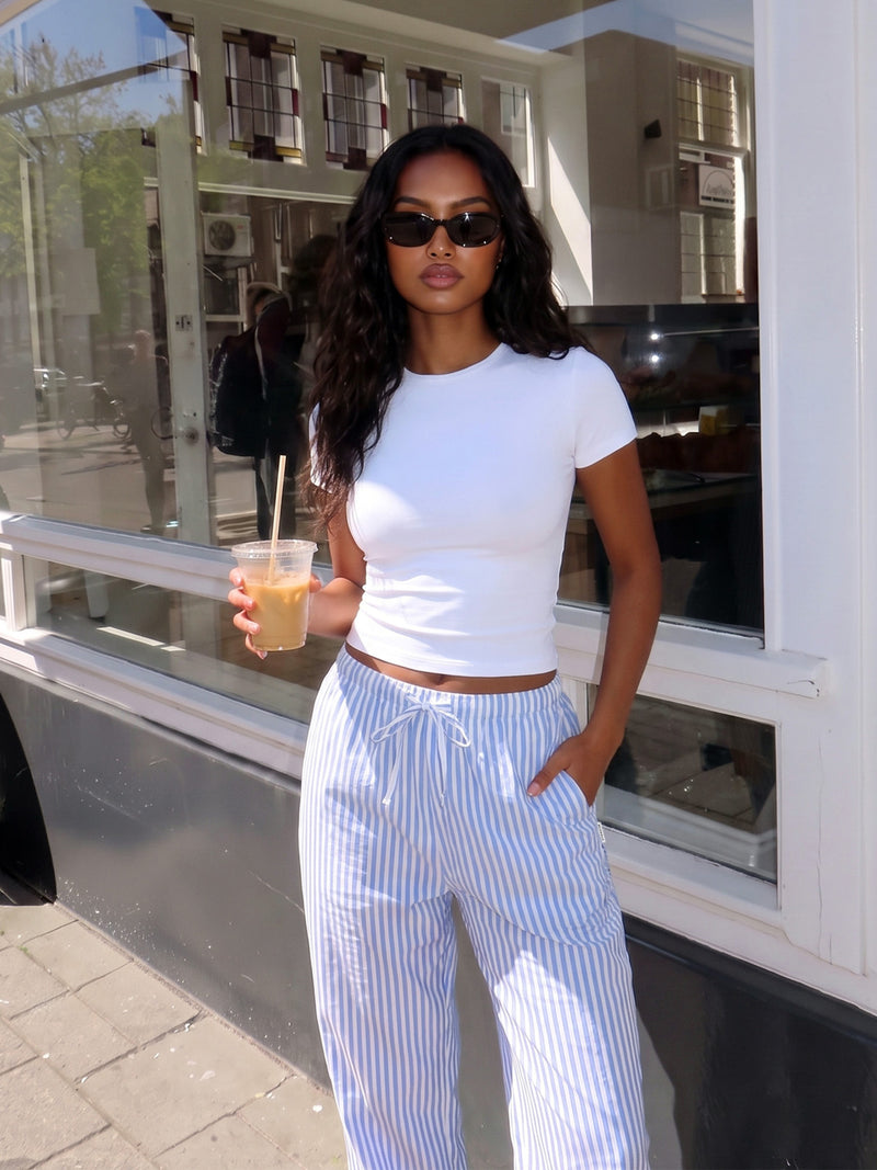 Suki Stripe Trousers - Blue Stripe