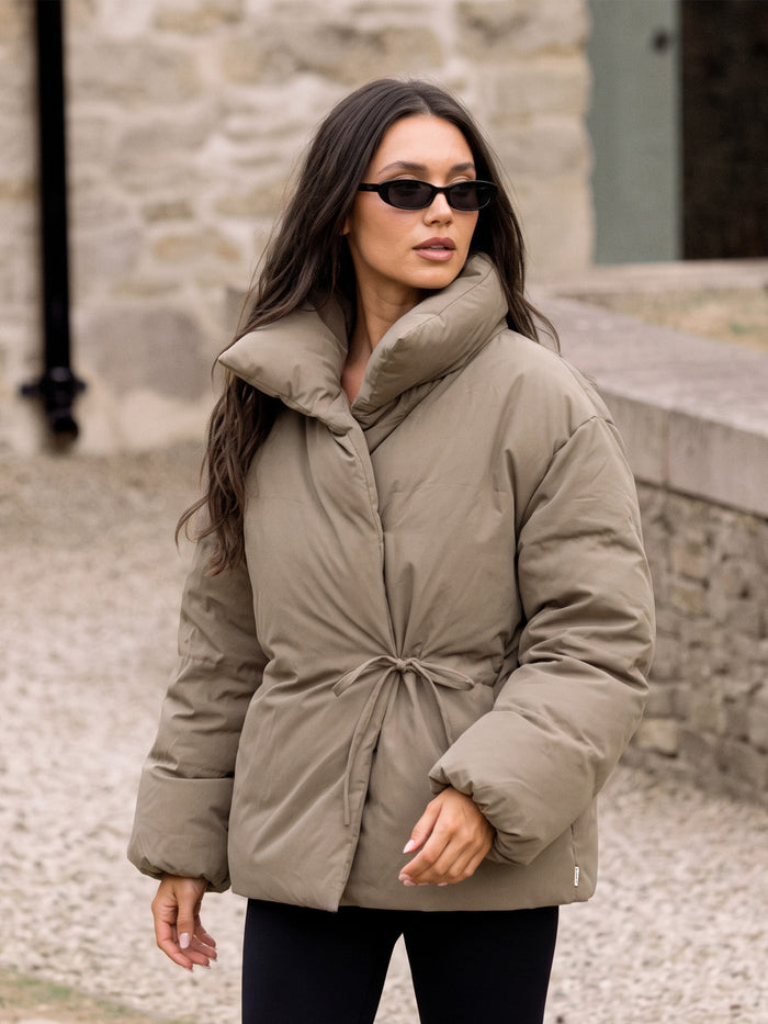 Matilda Waist Tie Coat - Soft Tan