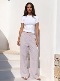Elodie Stripe Trousers - Lilas clair