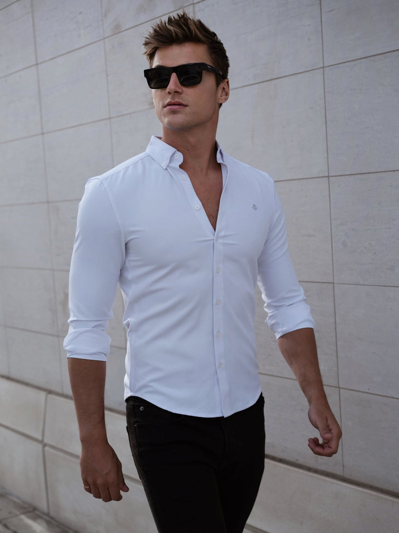 Aylsham Fitted Stretch Shirt - White