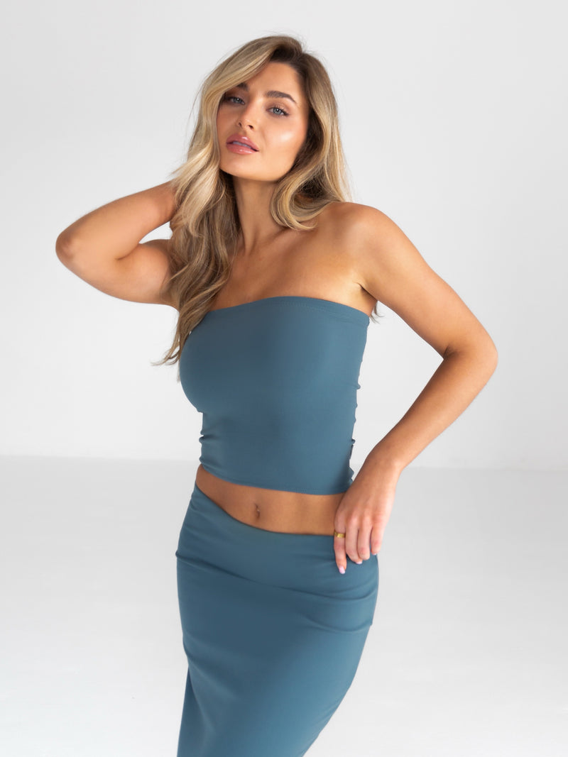 Alessia Bandeau Top - Dark Teal