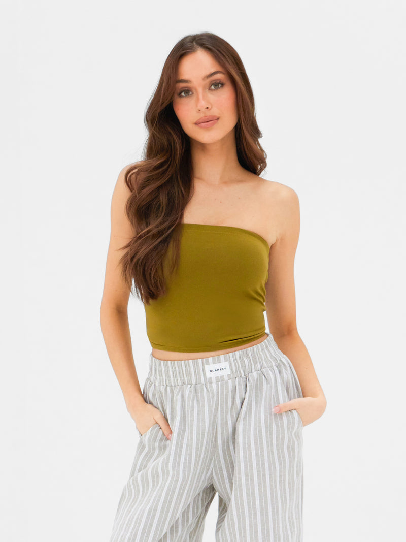 Lucia Bandeau Top - Tiefes Oliv