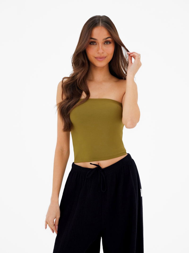 Lucia Bandeau Top - Tiefes Oliv