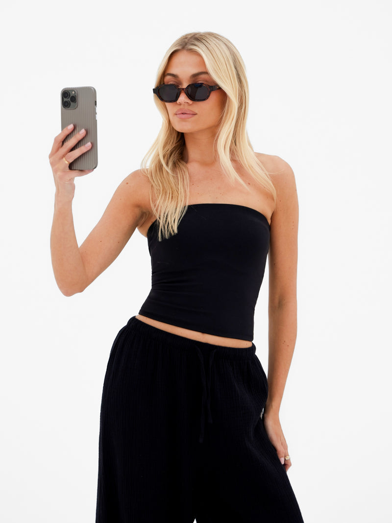 Lucia Bandeau Top - Zwart