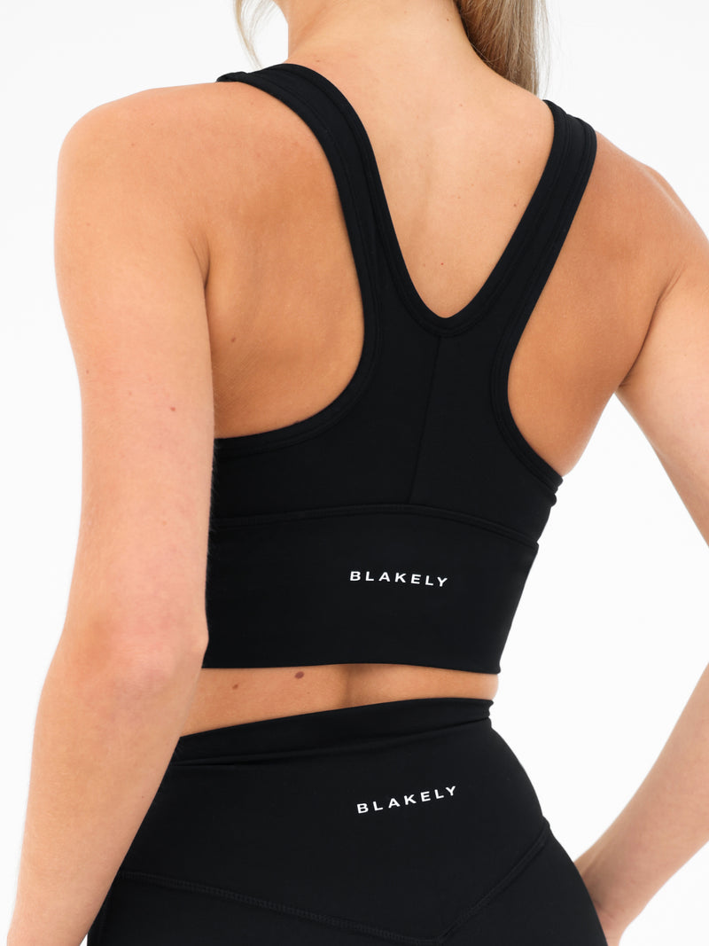 Ultimate Ruched Sports Bra - Zwart