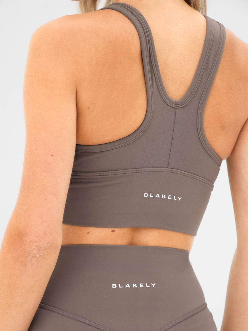 Ultimate Ruched Sports Bra - Aschbraun