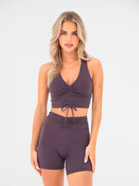 Ultimate Ruched Sports Bra - Mitternachtspflaume