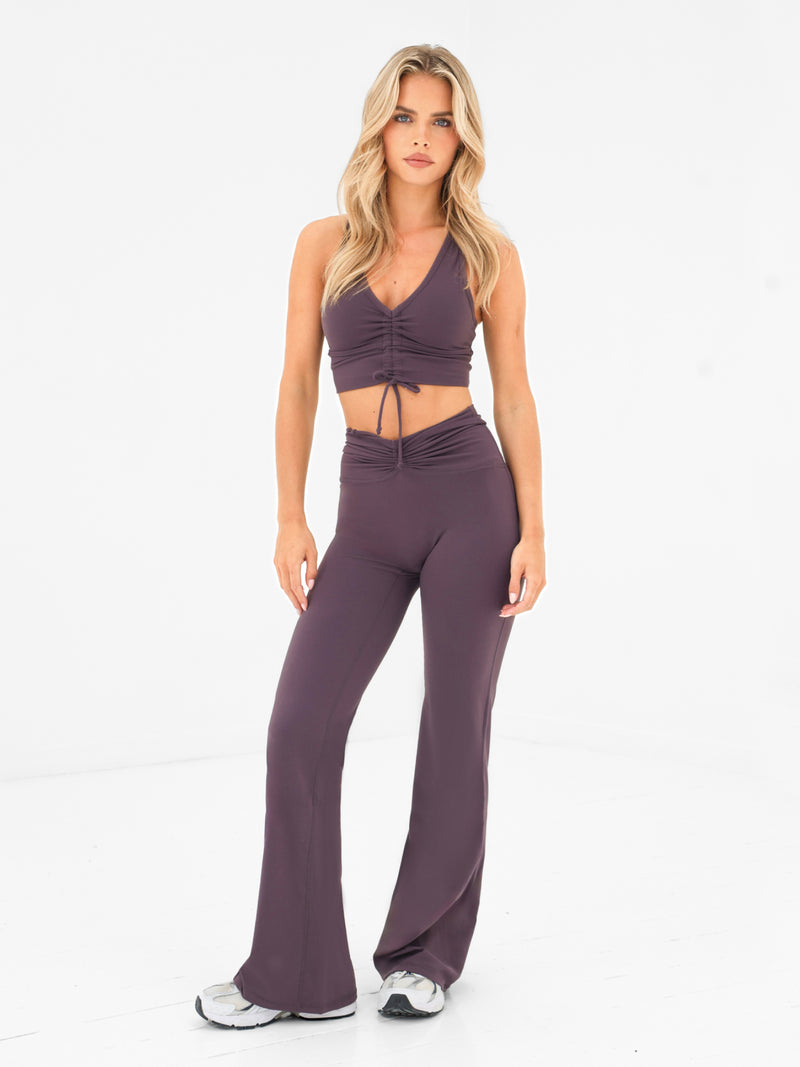 Ultimate Ruched Sports Bra - Midnight Plum