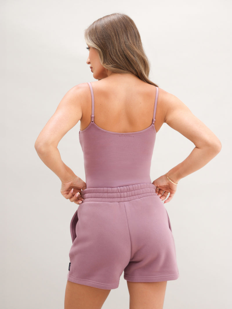 Blakely Basic Built-In-Bra Bodysuit - Dusty Pink