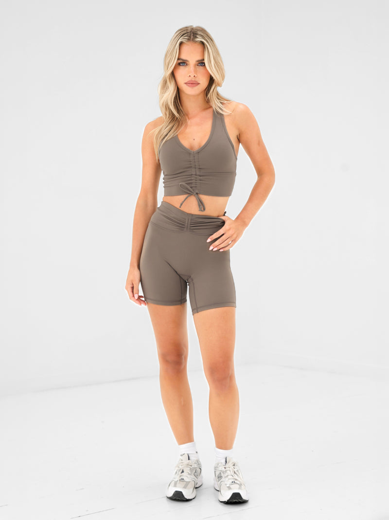 Ultimate Ruched Shorts - Ash Brown