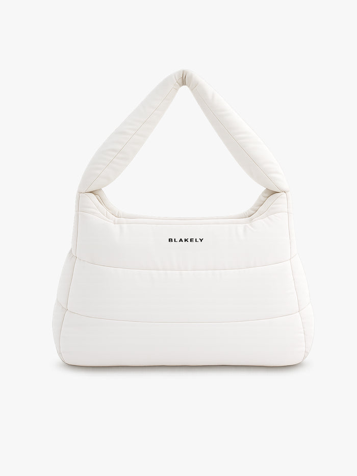 Quilted Puffer Bag - Cremefarben