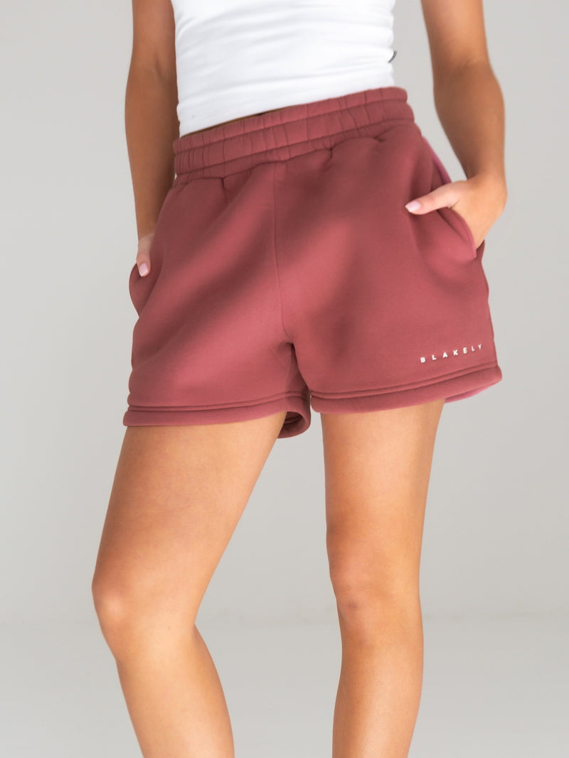 Isabel Jogger Shorts - Berry