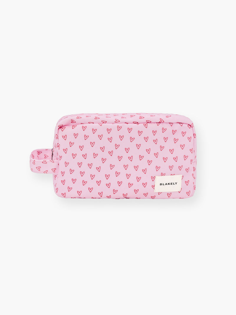 Avery Makeup Bag - Heart Print