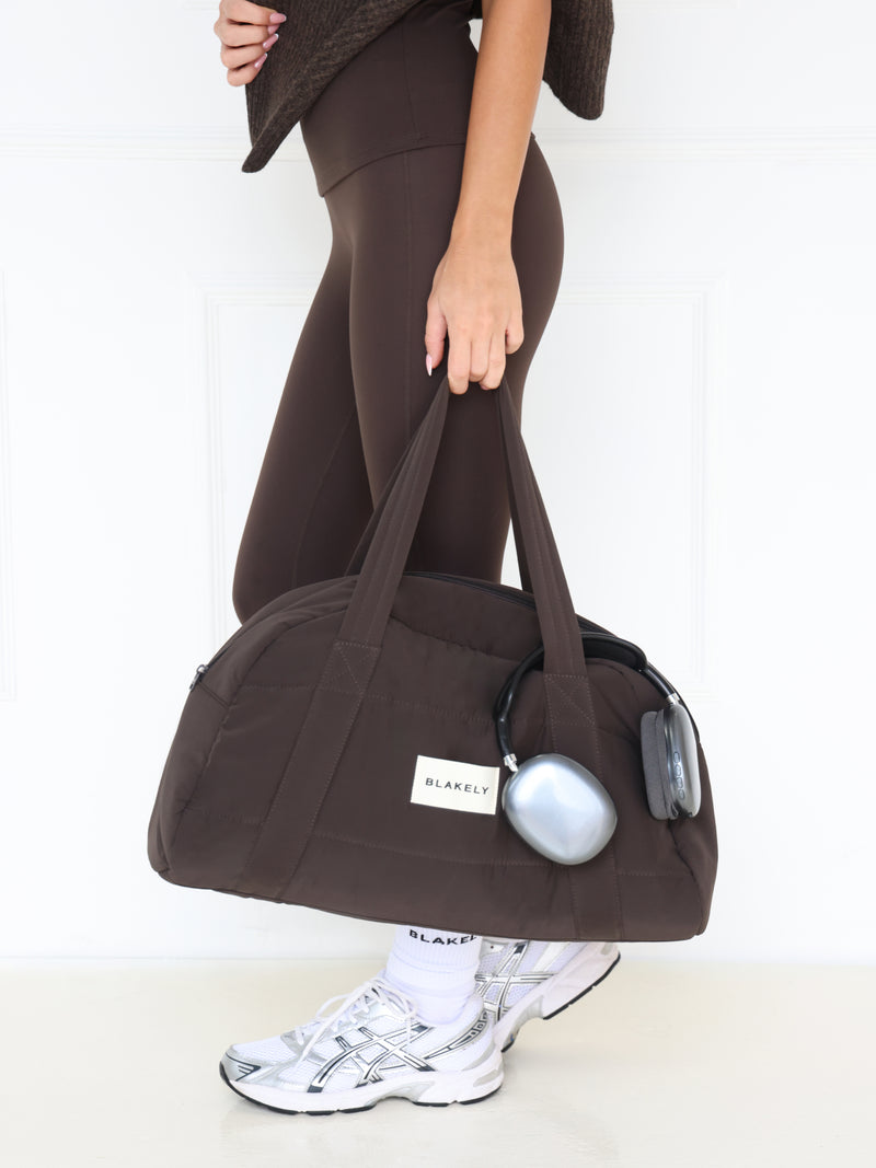 Blakely Quilted Duffle Bag - Chocolate Brown