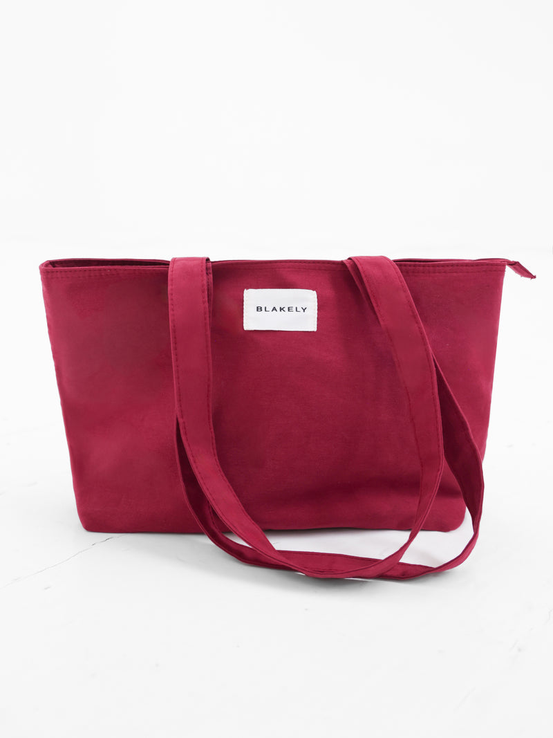 Blakely Mini Summer Tote Bag - Wine Red