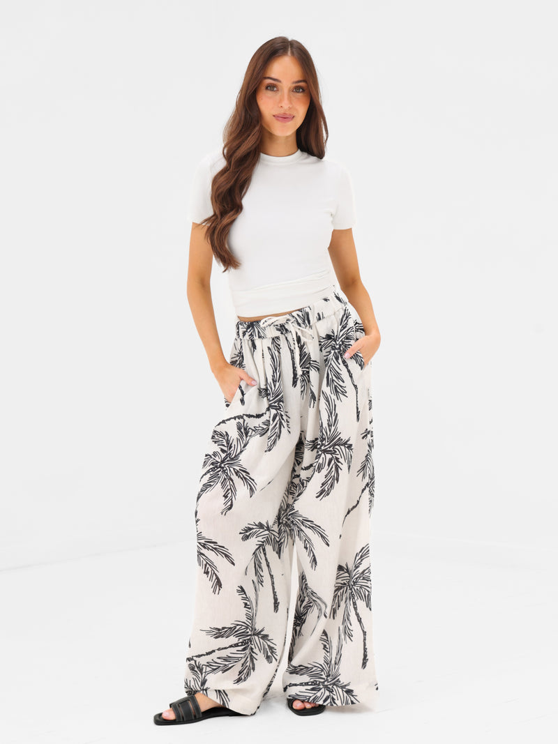 Pantalon à imprimé palmier Payton - Imprimé palmier