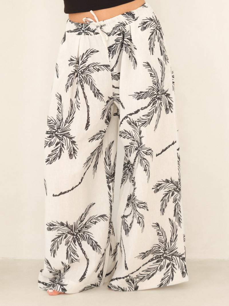 Pantalon à imprimé palmier Payton - Imprimé palmier