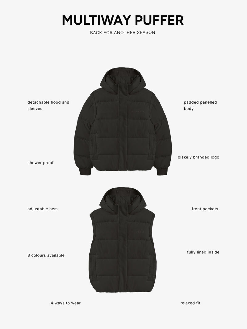 Multiway Puffer Coat 2 - Black