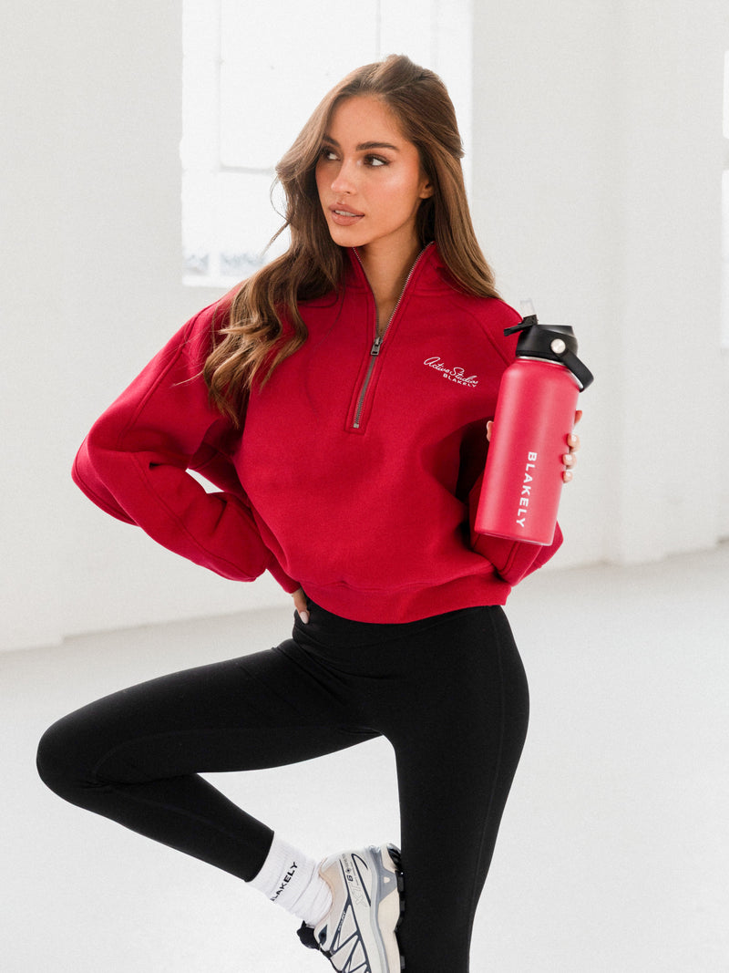 Addie 1/4 Zip Jumper - Cherry Red