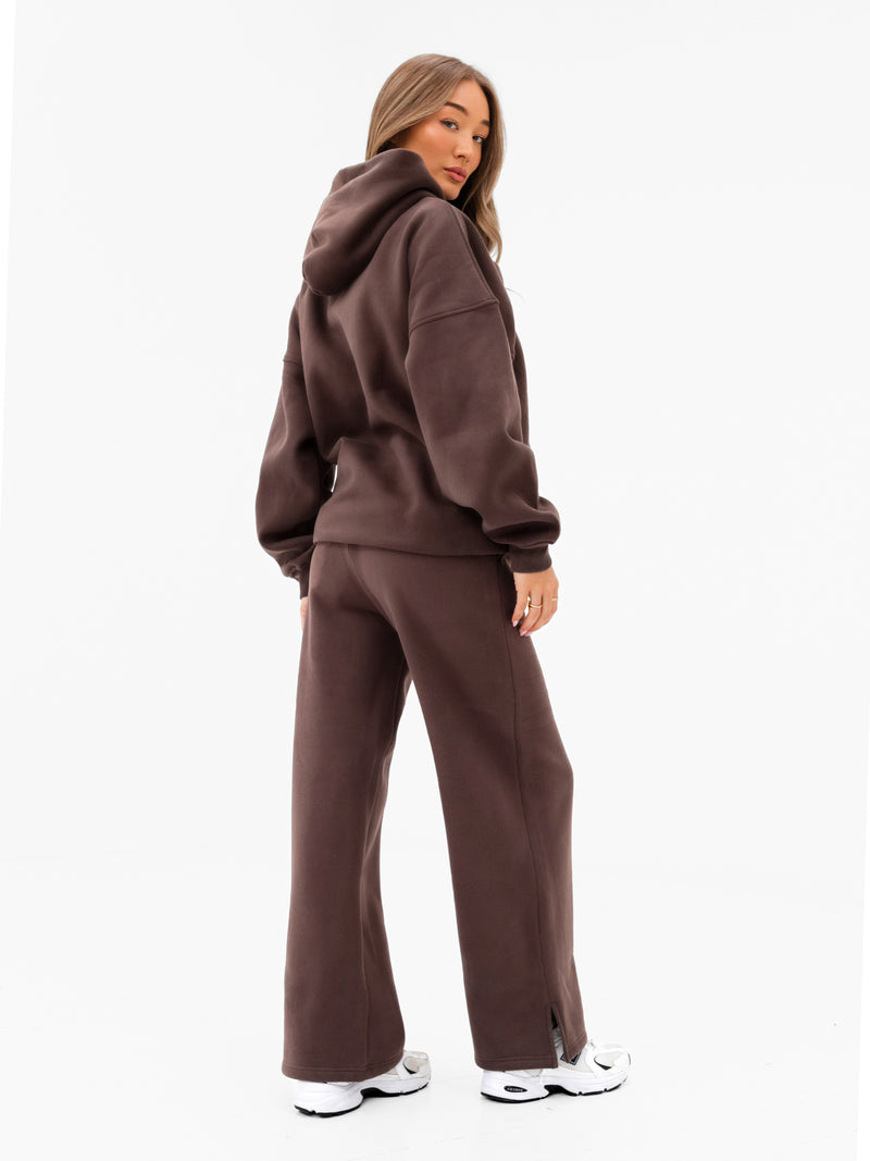 Heritage Wide Leg Sweatpants - Dark Chocolate