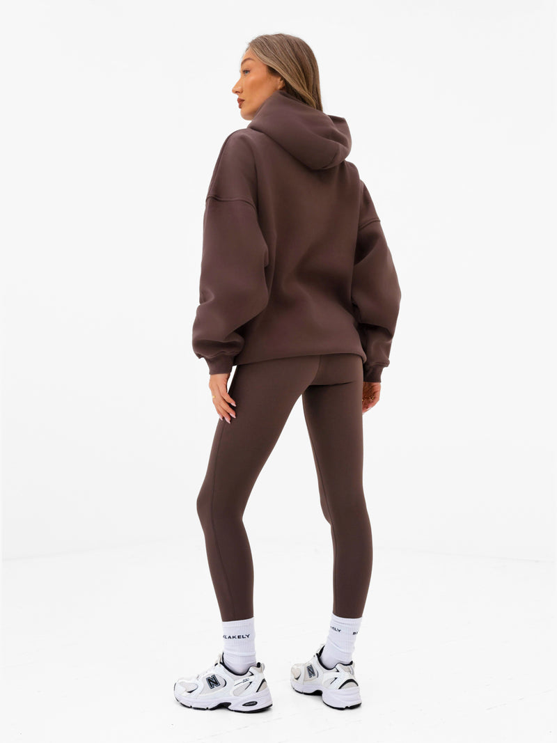 Varsity Oversized Hoodie - Dark Chocolate