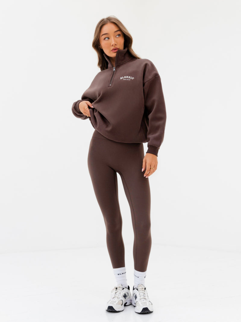 Heritage 1/4 Zip Jumper - Dark Chocolate