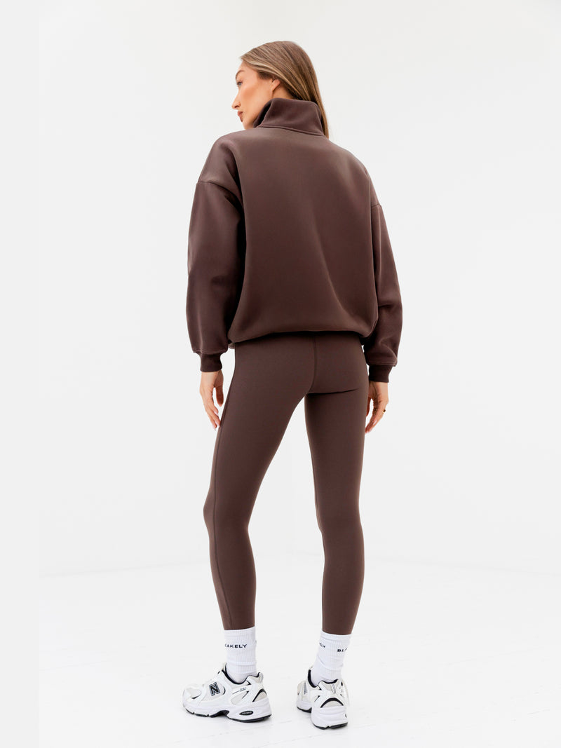 Heritage 1/4 Zip Jumper - Dark Chocolate