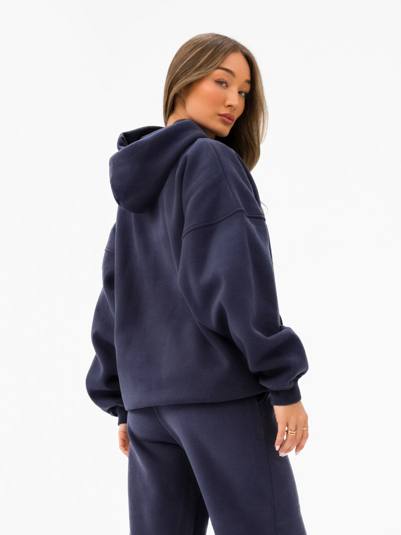 Varsity Oversized Hoodie - True Navy