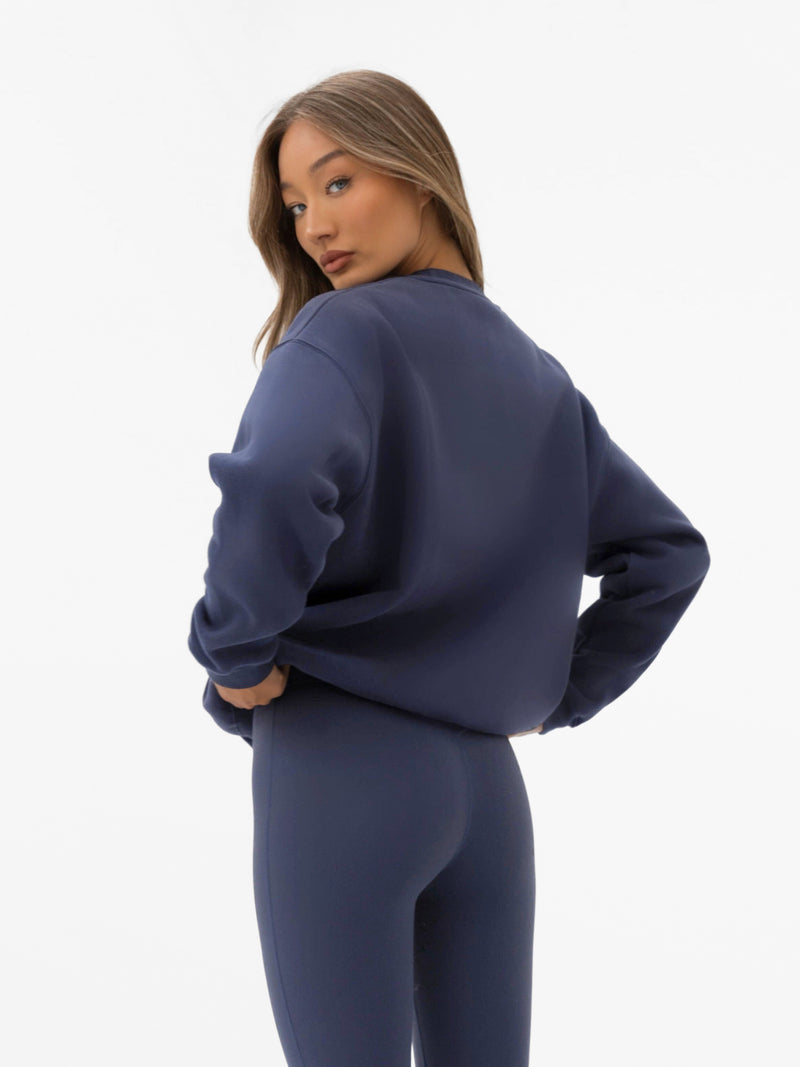 Varsity Oversized Jumper - True Navy