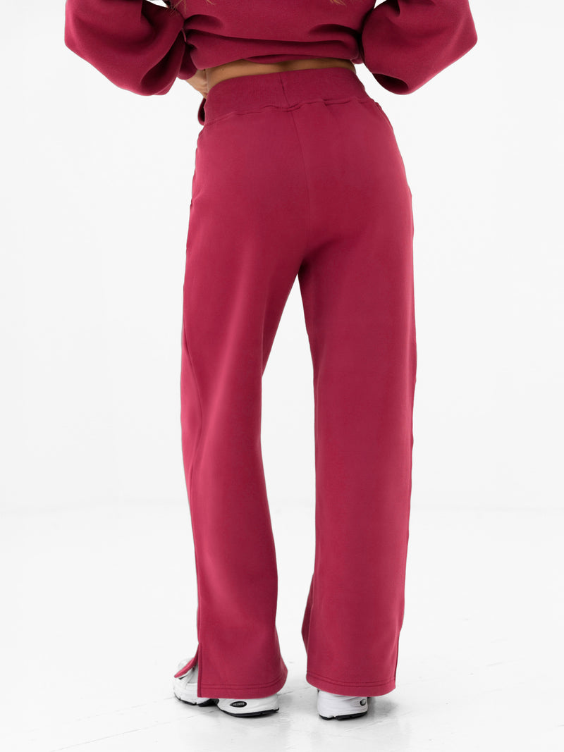 Heritage Wide Leg Sweatpants - Deep Pink