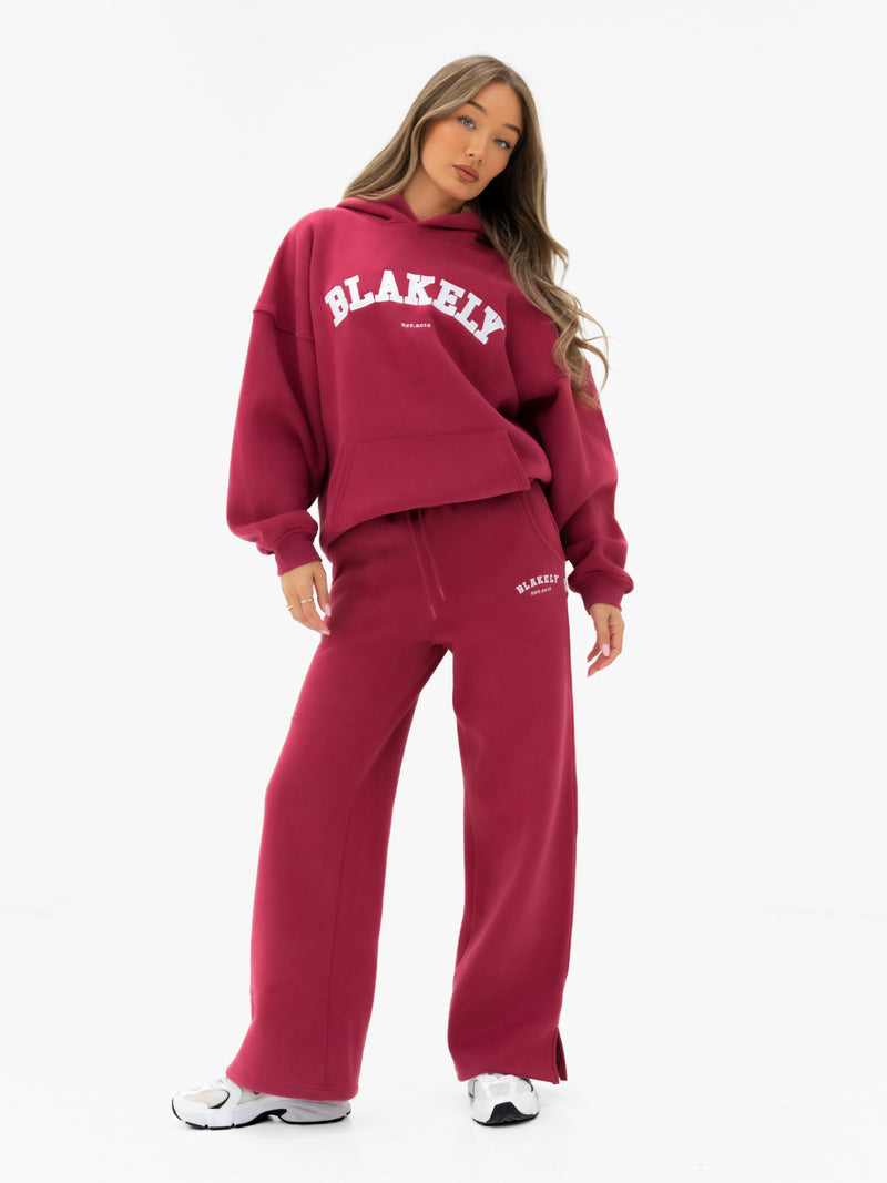 Heritage Wide Leg Sweatpants - Deep Pink